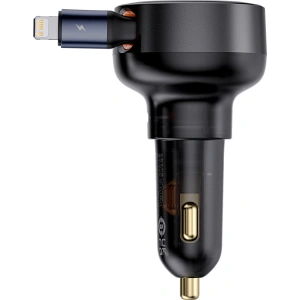 Kup Ładowarka samochodowa Baseus Enjoyment Pro USB-C + wbudowany kabel Lightning 60W czarna - BSU4817 - {ean13} - Sklep Home Screen