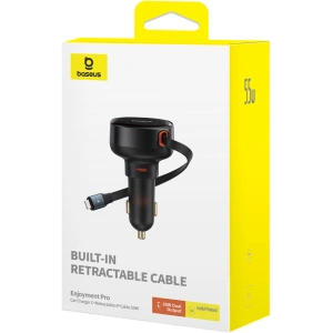 Kup Ładowarka samochodowa Baseus Enjoyment Pro USB-C + wbudowany kabel Lightning 60W czarna - BSU4817 - {ean13} - Sklep Home Screen