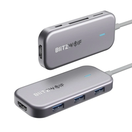 Kup Blitzwolf BW-TH5 Hub 7in1 Adapter USB-C auf 3xUSB 3.0, HDMI, USB-C PD, SD, microSD - BLZ155 - {ean13} - Sklep Home Screen