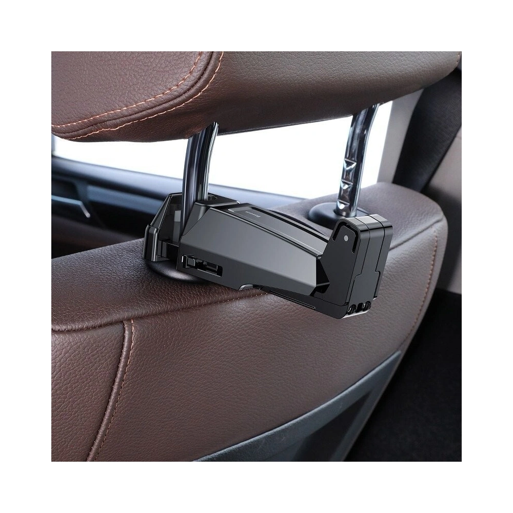 Uchwyt na telefon, smartfon Baseus na zagłówek samochodowy (czarny)