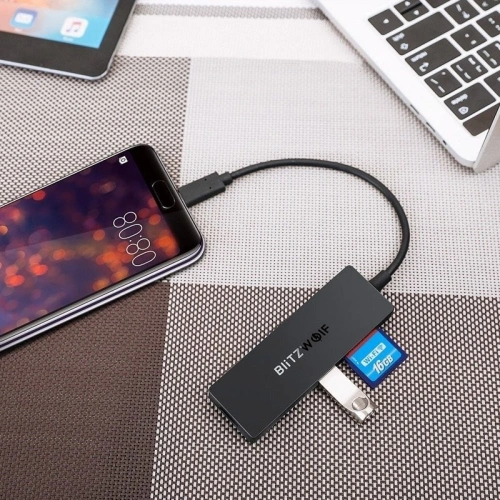 Buy Adapter 5in1 Blitzwolf BW-TH4 Hub USB-C to 3xUSB 3.0, SD, microSD - BLZ156 - {ean13} - Home Screen Store Europe