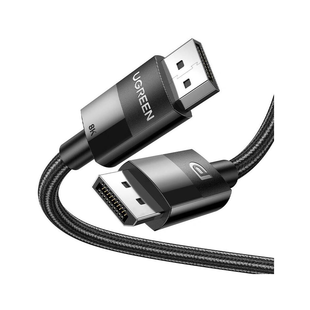 Kabel wideo w oplocie UGREEN 80390 2xDisplayPort 1.4 męsko-męski 2m
