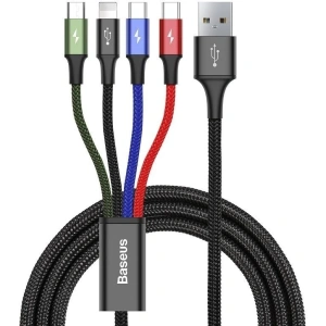 Kup Kabel USB Baseus Fast 4w1 2xUSB-C / Lightning / Micro 3,5A 1,2m (černý) - BSU621BLK - {ean13} - Sklep Home Screen