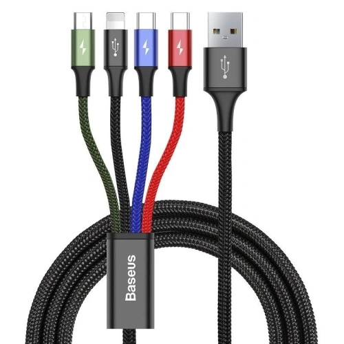 Kup Baseus USB-Kabel Fast 4in1 2xUSB-C / Lightning / Micro 3.5A 1.2m (schwarz) - BSU621BLK - {ean13} - Sklep Home Screen