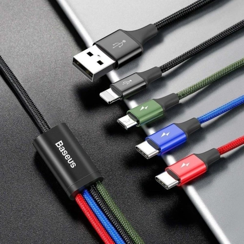 Kup USB kábel Baseus Fast 4w1 2xUSB-C / Lightning / Micro 3,5A 1,2m (fekete) - BSU621BLK - {ean13} - Sklep Home Screen