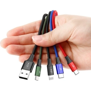 Kabel USB Baseus Fast 4w1 2xUSB-C / Lightning / Micro 3,5A 1,2m (černý)
