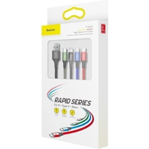 Buy Cable USB Baseus Fast 4in1 2xUSB-C / Lightning / Micro 3,5A 1,2m Black - BSU621BLK - {ean13} - Home Screen Store Europe