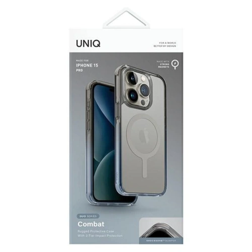 Kup Etui UNIQ Combat Duo Apple iPhone 15 Pro MagClick Charging modro-šedé/dusty blue-grey - UNIQ1085 - {ean13} - Sklep Home Screen