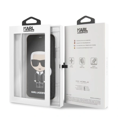 Kup Karl Lagerfeld KLFLBKI61IKPUBK iPhone Xr černý/black book Iconic Karl Embossed - KLD002BLK - {ean13} - Sklep Home Screen