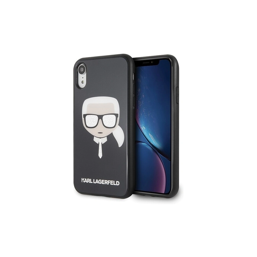 Karl Lagerfeld KLHCI61DLHBK iPhone Xr czarny/black Iconic Glitter Karl`s Head