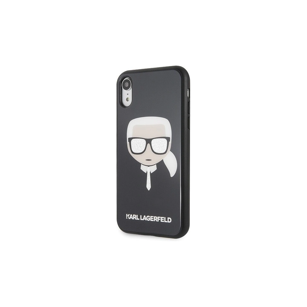Karl Lagerfeld KLHCI61DLHBK iPhone Xr czarny/black Iconic Glitter Karl`s Head