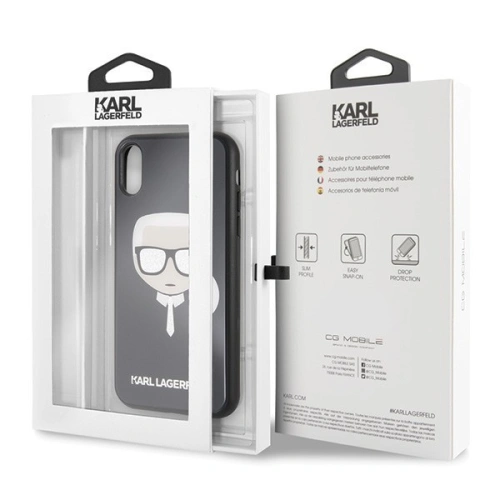 Kup Karl Lagerfeld KLHCI61DLHBK iPhone Xr schwarz/schwarz Iconic Glitter Karl`s Head - KLD011BLK - {ean13} - Sklep Home Screen