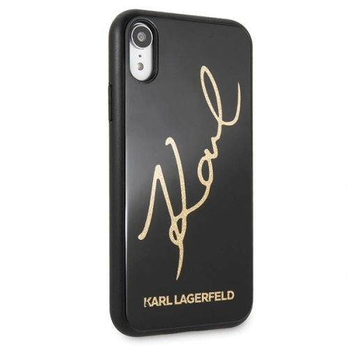 Buy Karl Lagerfeld KLHCI61DLKSBK iPhone Xr black hard case Signature Glitter - KLD012BLK - {ean13} - Home Screen Store Europe