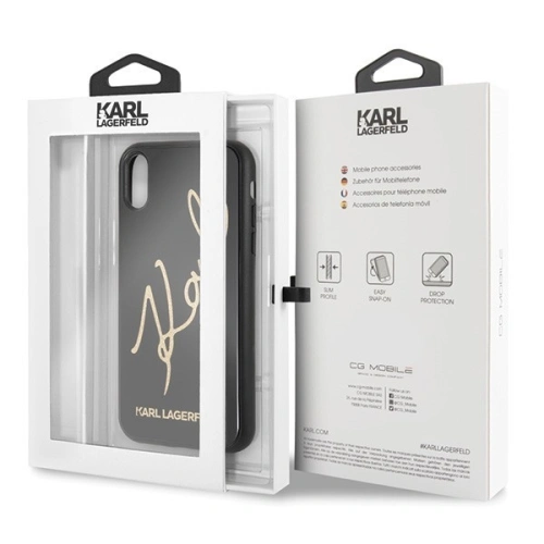 Kup Karl Lagerfeld KLHCI61DLKSBK iPhone Xr czarny/black hard case Signature Glitter - KLD012BLK - {ean13} - Sklep Home Screen