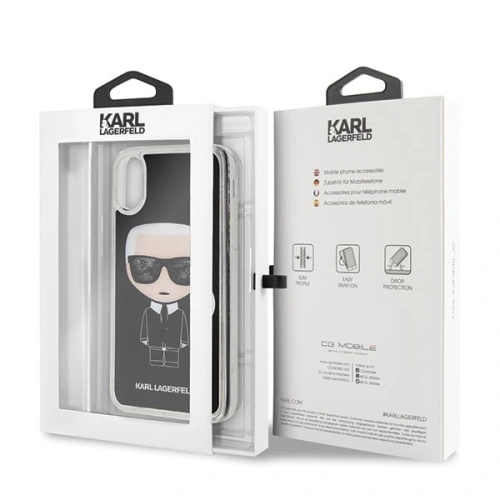 Kup Karl Lagerfeld KLHCI61ICGBK iPhone Xr schwarz/schwarz Iconic Glitter - KLD013BLK - {ean13} - Sklep Home Screen