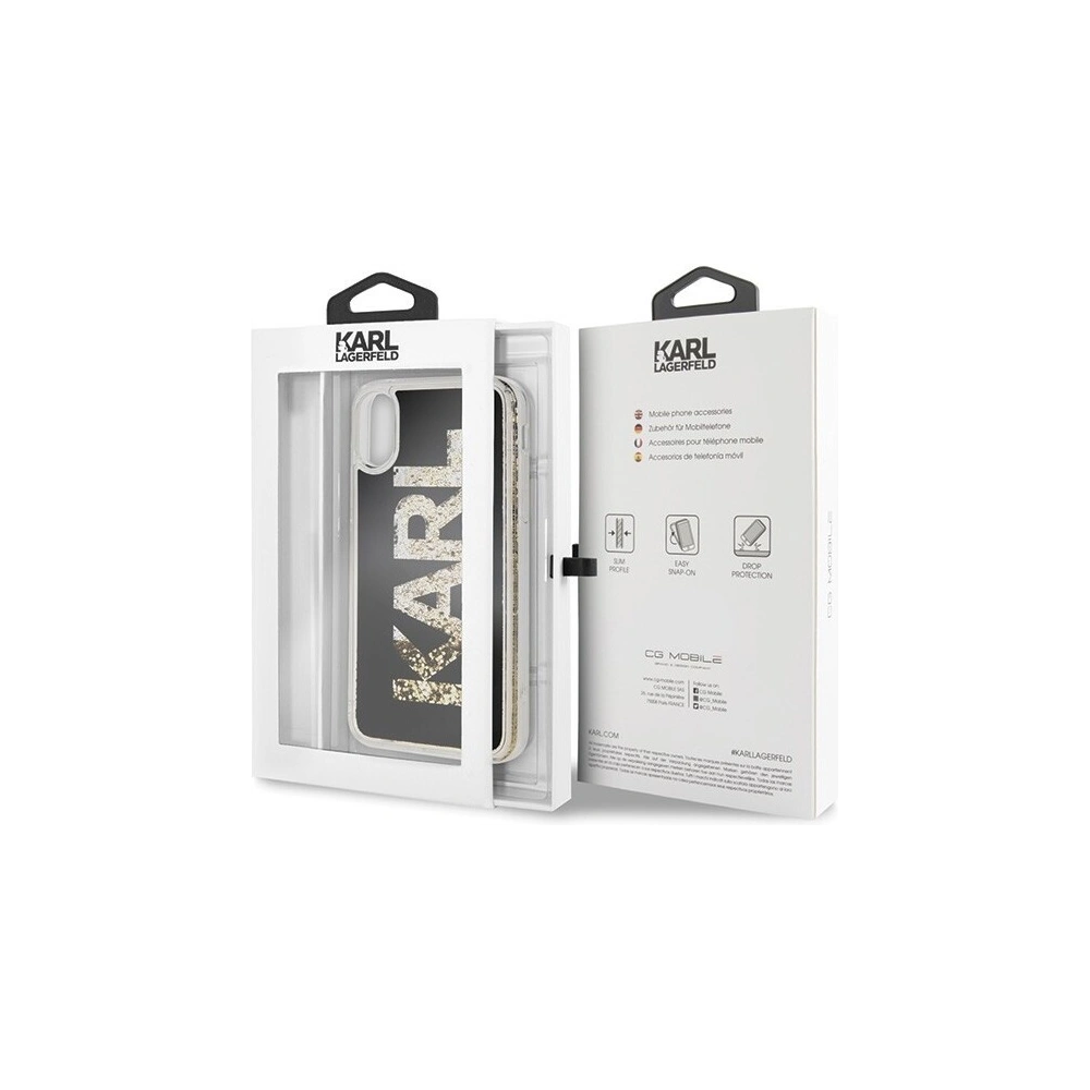 Karl Lagerfeld KLHCI61KAGBK iPhone Xr czarny/black Karl logo Glitter