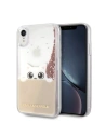 Karl Lagerfeld KLHCI61PABGNU iPhone Xr rózsaszín-arany/hard case Liquid Glitter