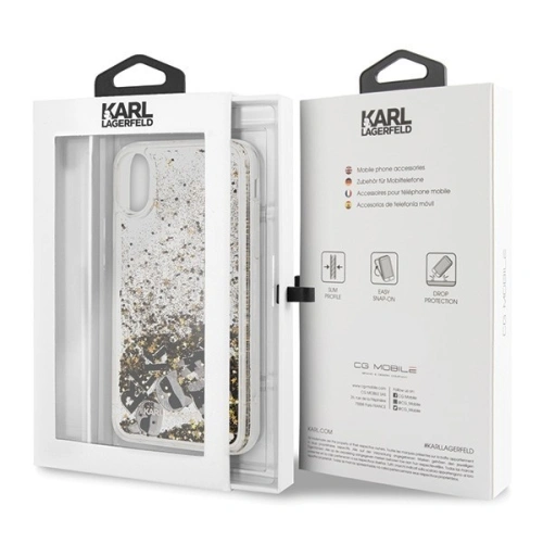 Kup Karl Lagerfeld KLHCI61ROGO iPhone Xr czarno-złoty/black & gold hard case Glitter - KLD025BLKGLD - {ean13} - Sklep Home Screen