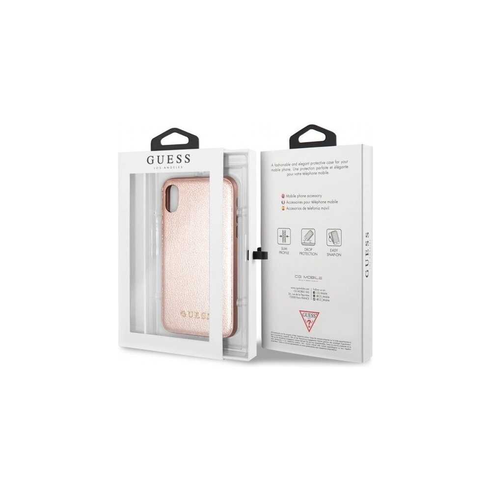 Etui Guess GUHCI65IGLRG Apple iPhone XS Max rose gold/różowo-złoty hard case Iridescent
