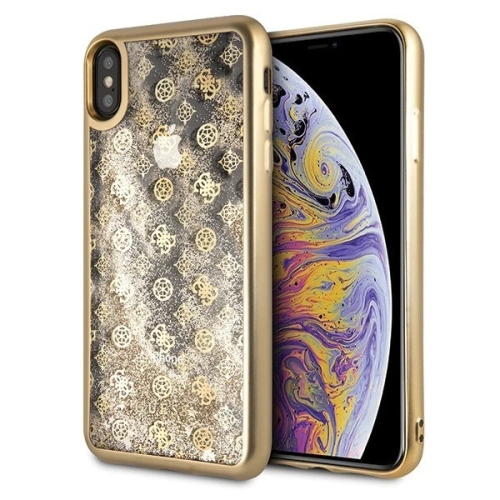 Kup Etui Guess GUHCI65PEOLGGO Apple iPhone XS Max auriu/hard case 4G Peony Liquid Glitter - GUE098GLD - {ean13} - Sklep Home Screen