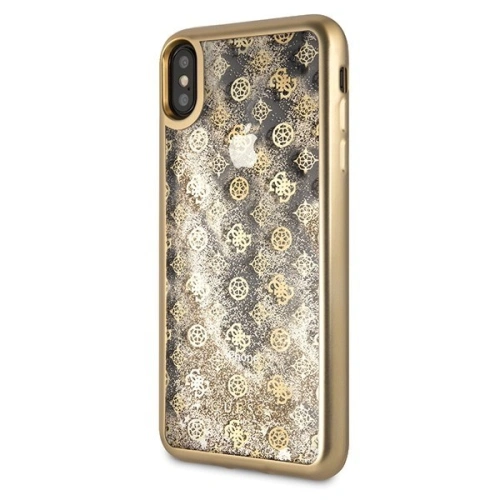 Kup Etui Guess GUHCI65PEOLGGO Apple iPhone XS Max auriu/hard case 4G Peony Liquid Glitter - GUE098GLD - {ean13} - Sklep Home Screen