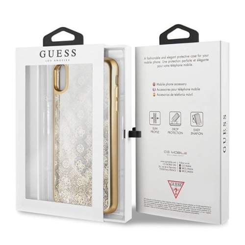 Kup Etui Guess GUHCI65PEOLGGO Apple iPhone XS Max auriu/hard case 4G Peony Liquid Glitter - GUE098GLD - {ean13} - Sklep Home Screen