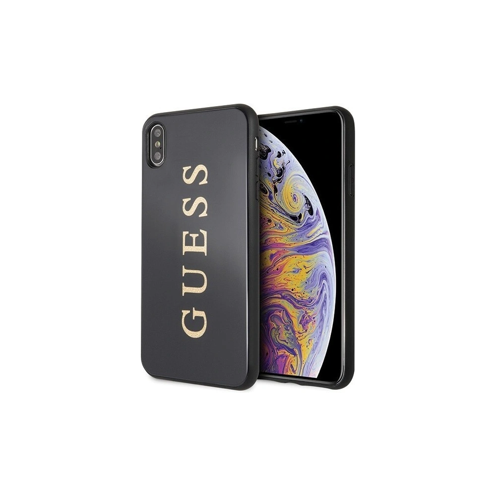 Etui Guess GUHCI65TGGGBK Apple iPhone XS Max czarny/black hard case Classic Double Layer Glitter