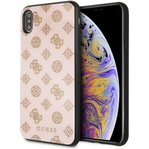 Guess GUHCI65TGGPLP iPhone Xs Max light pink hard case Peony G Double Layer Glitter
