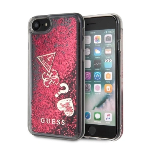 Kup Etui Guess GUHCI8GLHFLRA Apple iPhone SE 2022/SE 2020/8/7 zăpadă din plastic dur Glitter Hearts - GUE107HEA - {ean13} - Sklep Home Screen