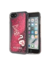 Etui Guess GUHCI8GLHFLRA Apple iPhone SE 2022/SE 2020/8/7 malina tvrdý obal Glitter Hearts
