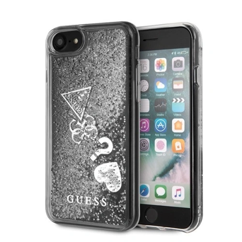 Kup Guess Apple Tasche GUHCI8GLHFLSI iPhone SE 2022/SE 2020/8/7 silber/silberne Hartschale Glitter Hearts - GUE108SLV - {ean13} - Sklep Home Screen
