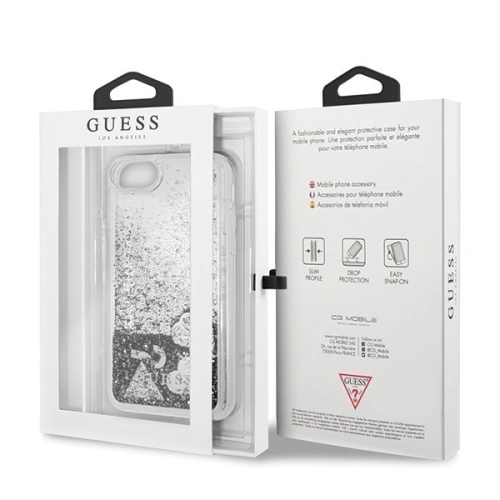 Kup Guess Apple Tasche GUHCI8GLHFLSI iPhone SE 2022/SE 2020/8/7 silber/silberne Hartschale Glitter Hearts - GUE108SLV - {ean13} - Sklep Home Screen