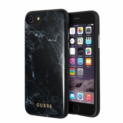 Kup Guess Apple Tasche GUHCI8HYMABK iPhone SE 2022/SE 2020/8/7 schwarz/schwarz Marmor - GUE109BLK - {ean13} - Sklep Home Screen