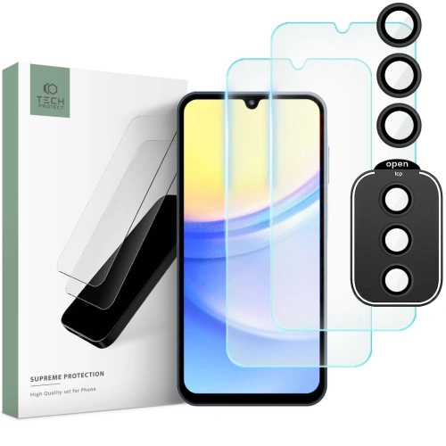 Kup Szkło hartowane Tech-Protect Supreme Set Samsung Galaxy A15 4G / 5G Clear [2+1 PACK] - THP2557 - {ean13} - Sklep Home Screen