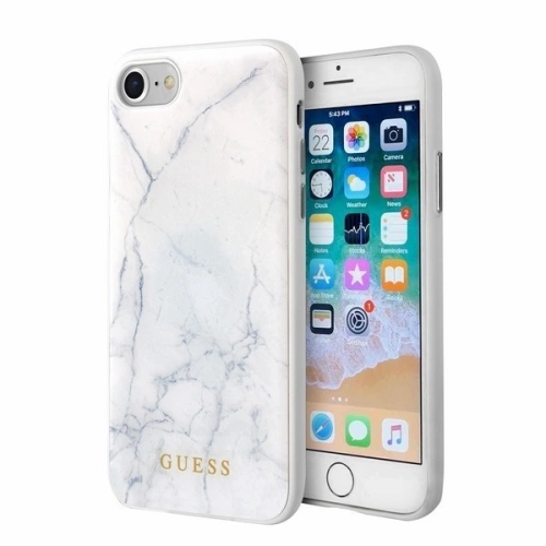 Kup Guess Apple Tasche GUHCI8HYMAWH iPhone SE 2022/SE 2020/8/7 weiß/weiß Marmor - GUE110WHT - {ean13} - Sklep Home Screen
