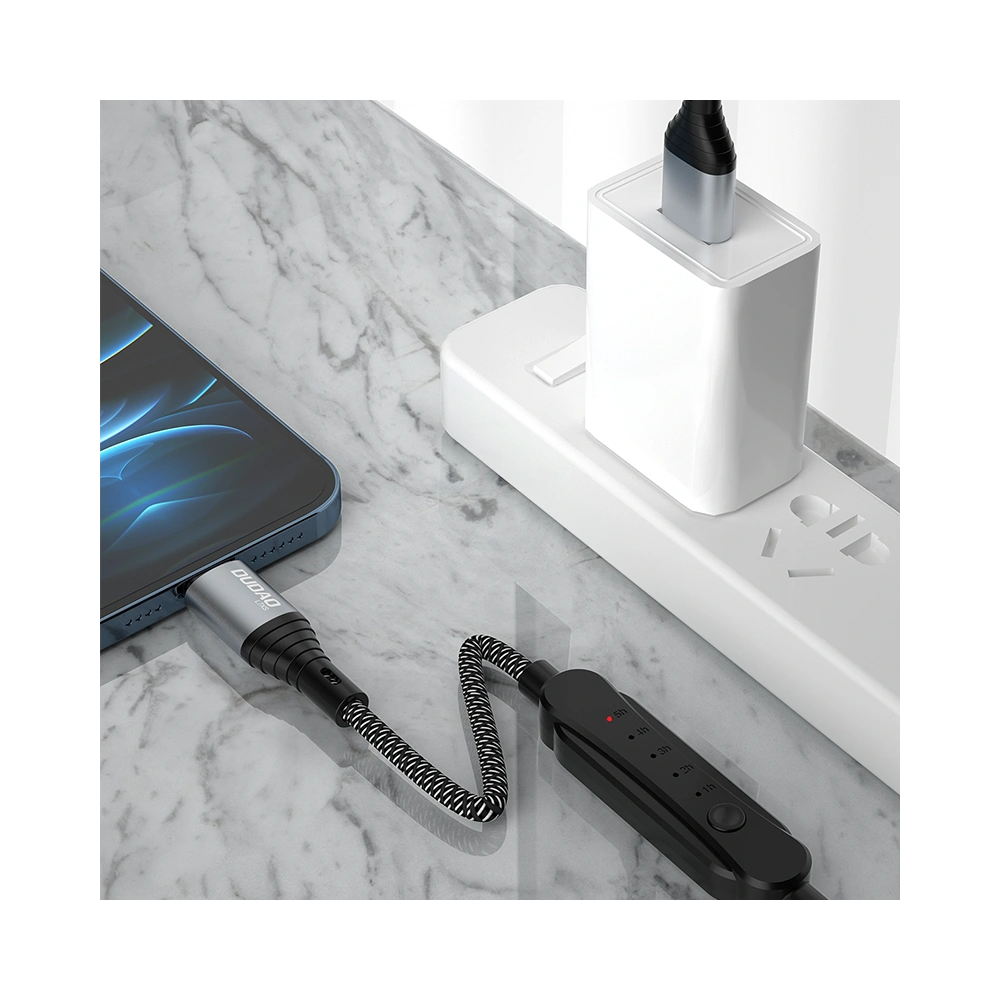 Kabel z timerem Dudao L7xsM USB-A / microUSB 5A 1m czarny