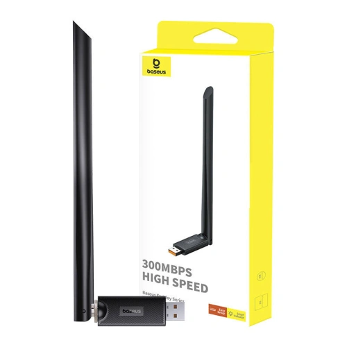 Kup WiFi adapter antennával Baseus FastJoy 300Mbps fekete - BSU4822 - {ean13} - Sklep Home Screen