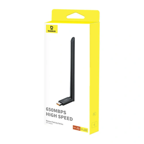 Buy Baseus FastJoy 650Mbps WiFi adapter with antenna black - BSU4823 - {ean13} - Home Screen Store Europe