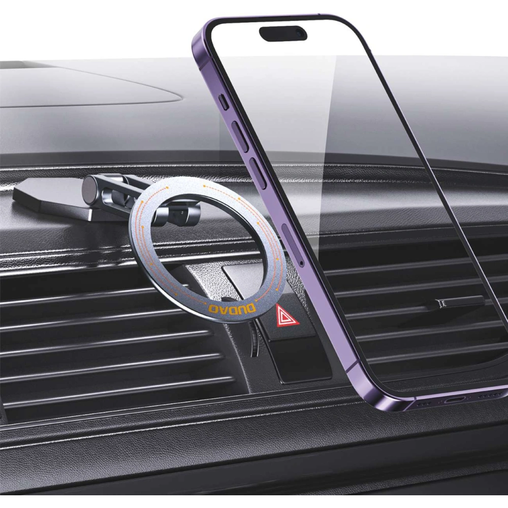 Uchwyt samochodowy magnetyczny na kokpit Dudao F17+ szary