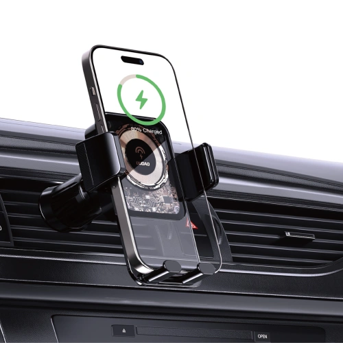 Kup Auto-Halterung mit 15W induktiver Ladestation für das Armaturenbrett / Lüftungsgitter Dudao F19 schwarz - DDA318 - {ean13} - Sklep Home Screen