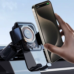 Kup Dudao Suport auto cu încărcător inductiv 15W pentru cabină / grilă F19 negru - DDA318 - {ean13} - Sklep Home Screen