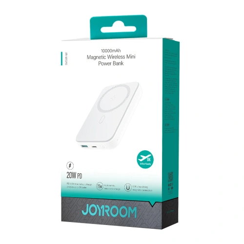Kup Vezeték nélküli powerbank Joyroom JR-W020 20W Mini 10000mAh Fehér + USB-A / USB-C 0.25m Fekete - JYR963 - {ean13} - Sklep Home Screen