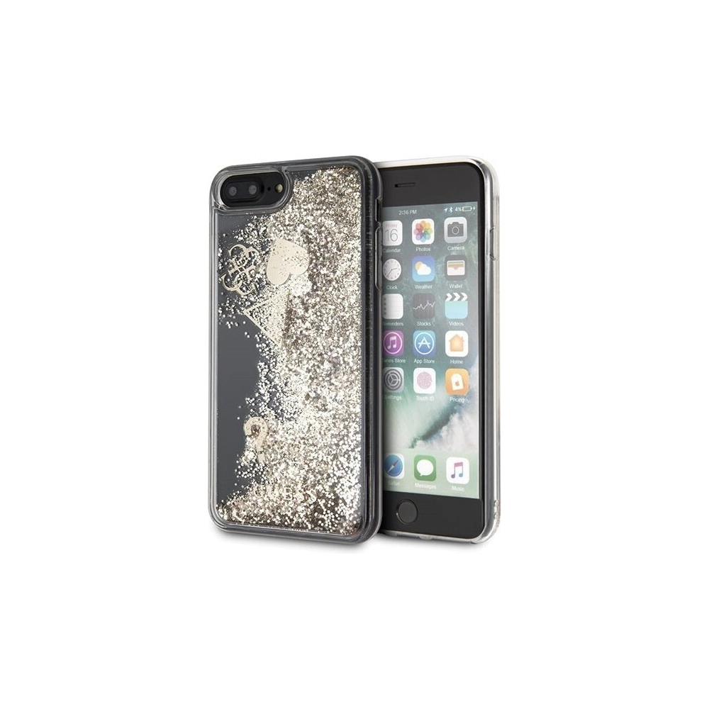 Etui Guess GUHCI8LGLHFLGO Apple iPhone 7/8 Plus gold/złoty hard case Glitter Hearts
