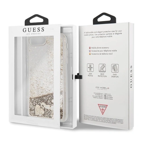 Kup Guess Apple Case GUHCI8LGLHFLGO iPhone 7/8 Plus gold/gold hartes Case Glitter Hearts - GUE117GLD - {ean13} - Sklep Home Screen