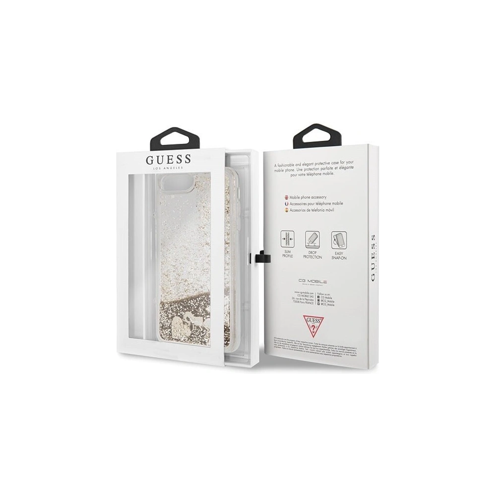 Etui Guess GUHCI8LGLHFLGO Apple iPhone 7/8 Plus gold/złoty hard case Glitter Hearts