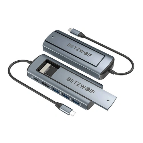 Kup Adapter 6w1 Blitzwolf BW-Neo TH13 Hub USB-C / 3xUSB-A 3.0, 1xUSB-C PD, 1xHD DisplayPort, 1xM.2 SATA M Schlüssel - BLZ585 - {ean13} - Sklep Home Screen