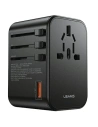 USAMS T62 Univerzális utazó töltő US/AU/EU/UK 1xUSB, 2xUSB-C 65W fekete