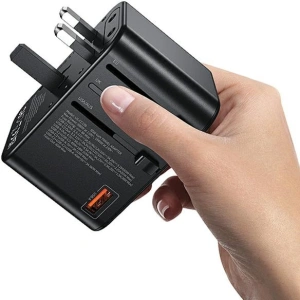 Kup Reiseadapter USAMS T62 Universelles Reise-Ladegerät US/AU/EU/UK 1xUSB, 2xUSB-C 65W schwarz/black - USA1021 - {ean13} - Sklep Home Screen