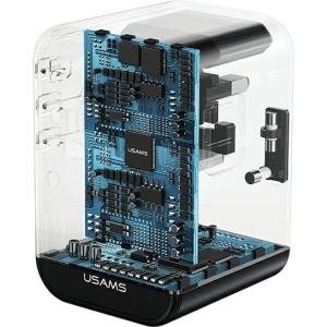 Kup Reiseadapter USAMS T62 Universelles Reise-Ladegerät US/AU/EU/UK 1xUSB, 2xUSB-C 65W schwarz/black - USA1021 - {ean13} - Sklep Home Screen