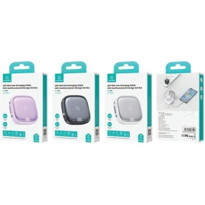 USAMS US-SJ650 3in1 cable MicroUSB / USB-C / Lightning 60W purple